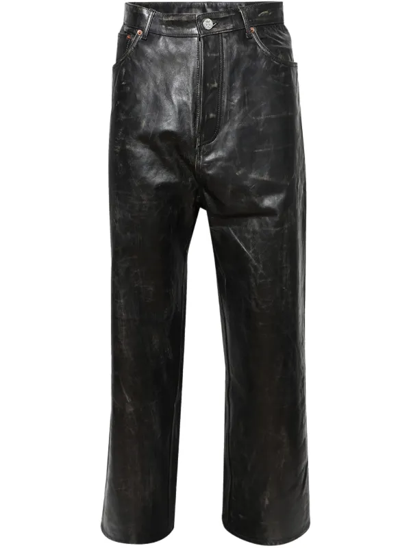 VETEMENTS Leather Trousers Black FARFETCH - Main Image