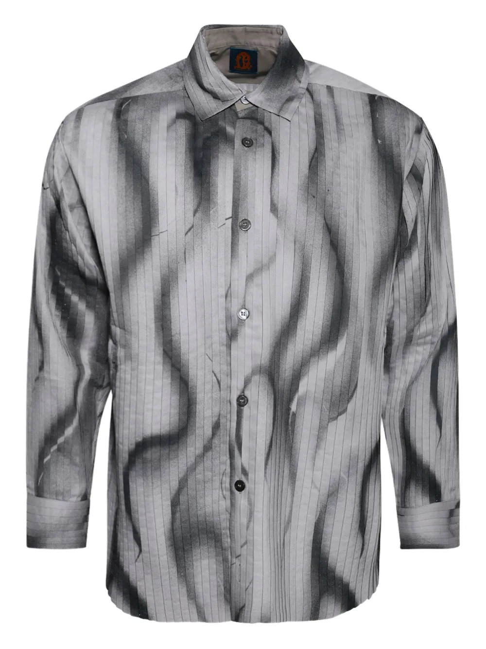 pleated print shirt