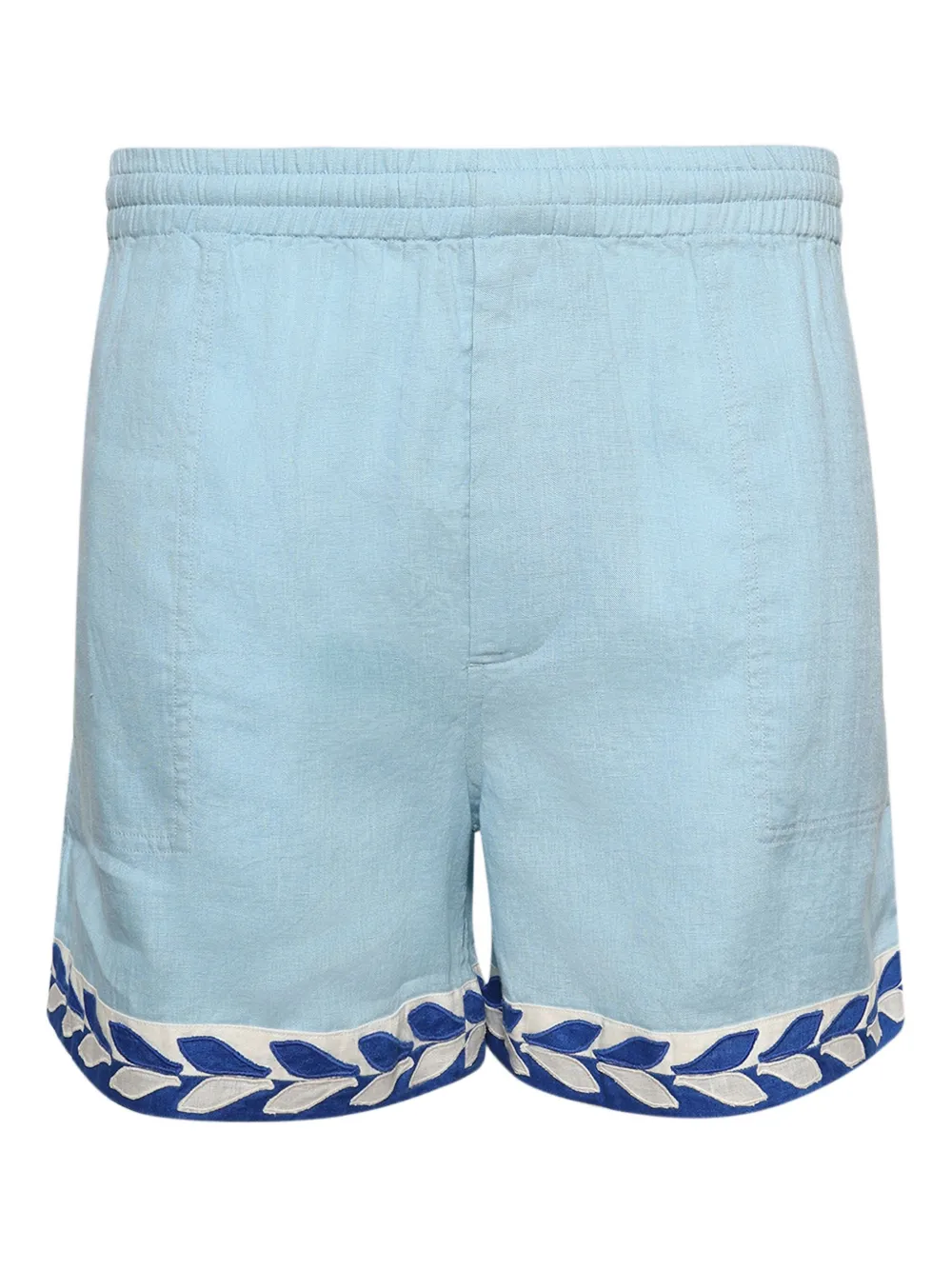 BODE Seedling leaf-embroidered elasticated shorts Blauw