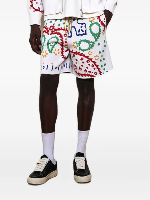 RHUDE bandana-intarsia shorts