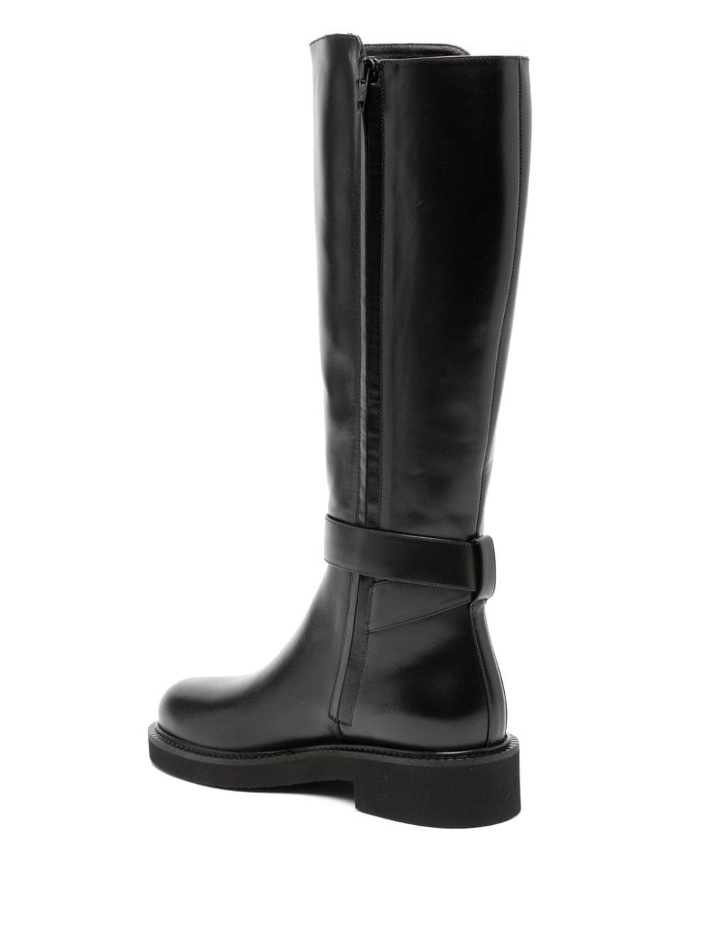 Shop Valentino 45mm Leather Boots In Black