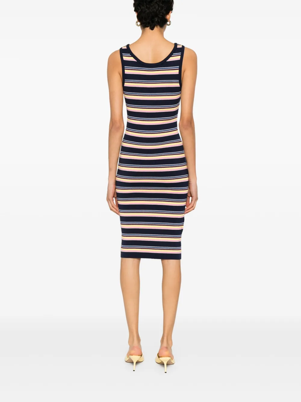 Prada Gestreepte midi-jurk Blauw