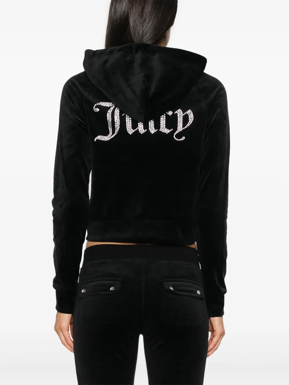 Juicy Couture Fluwelen hoodie Zwart