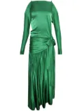 Rabanne gathered satin dress - Green