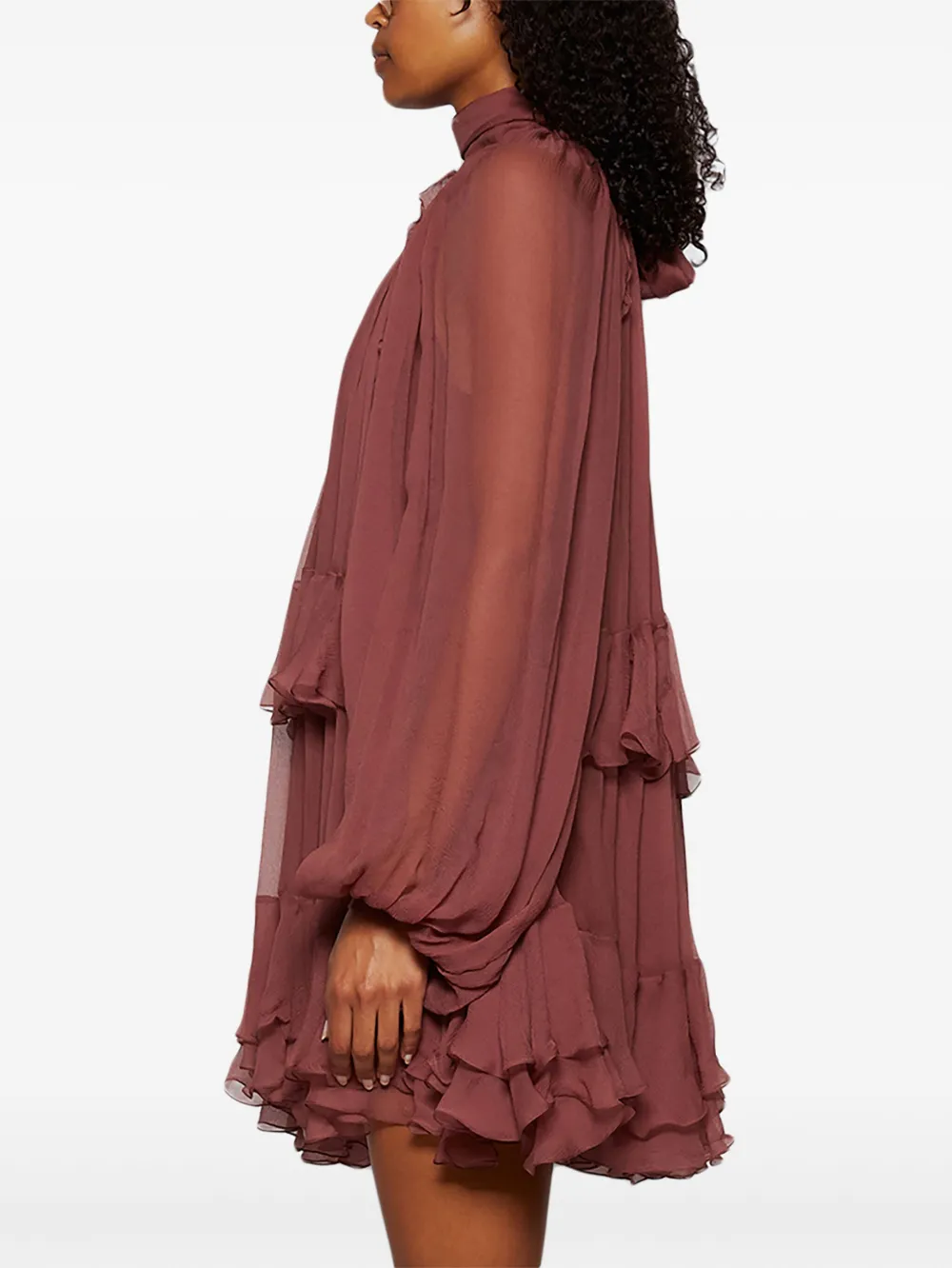 Chloé Mini-jurk met ruches Bruin