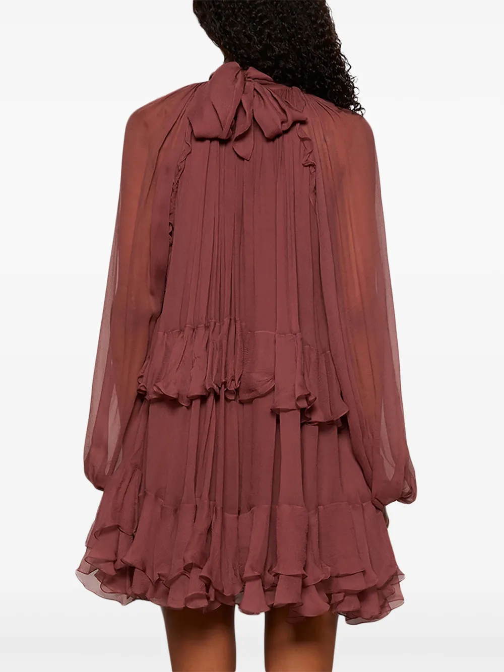 Chloé Mini-jurk met ruches Bruin
