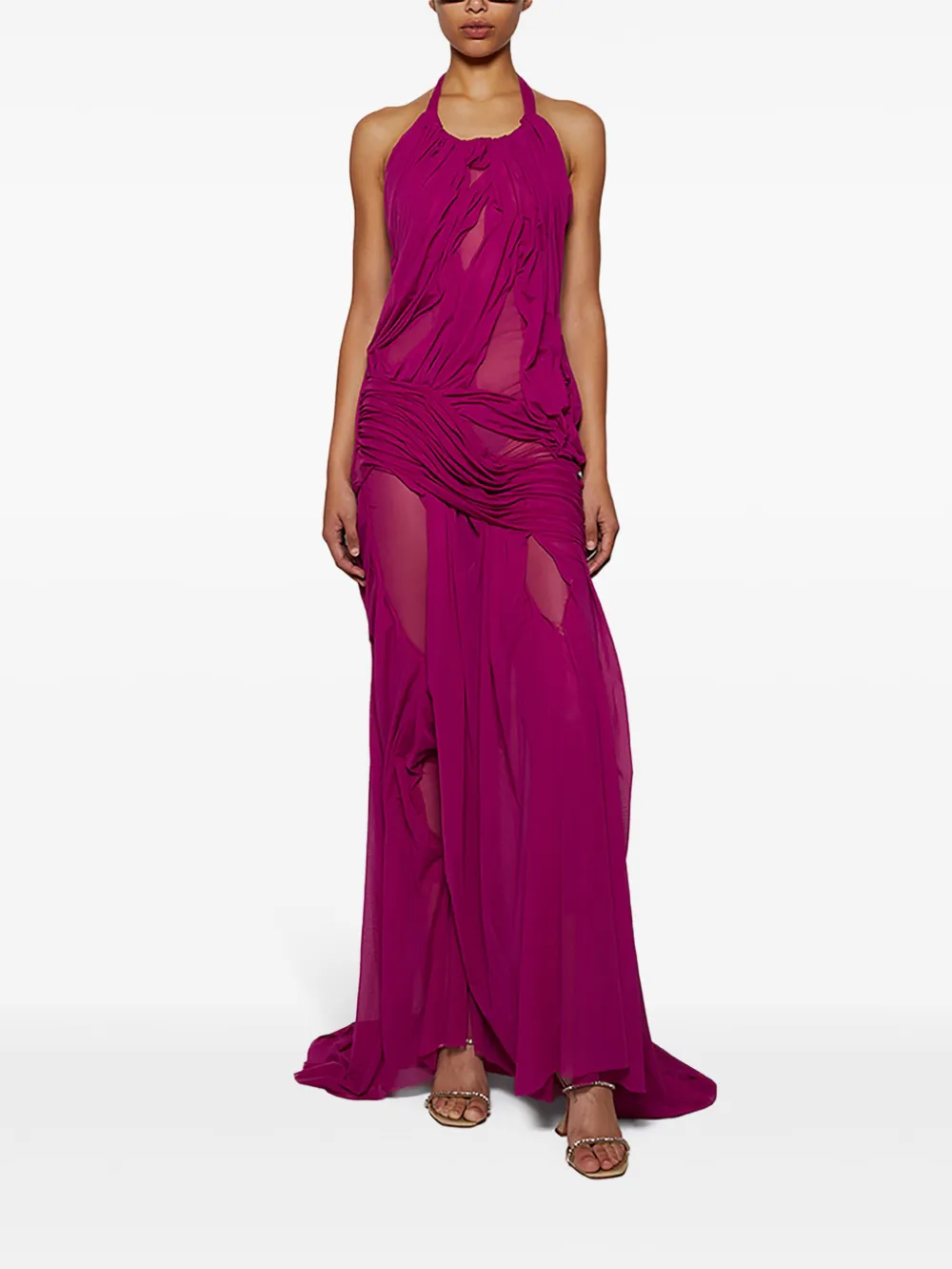 Di Petsa Gedrapeerde halterjurk - Roze