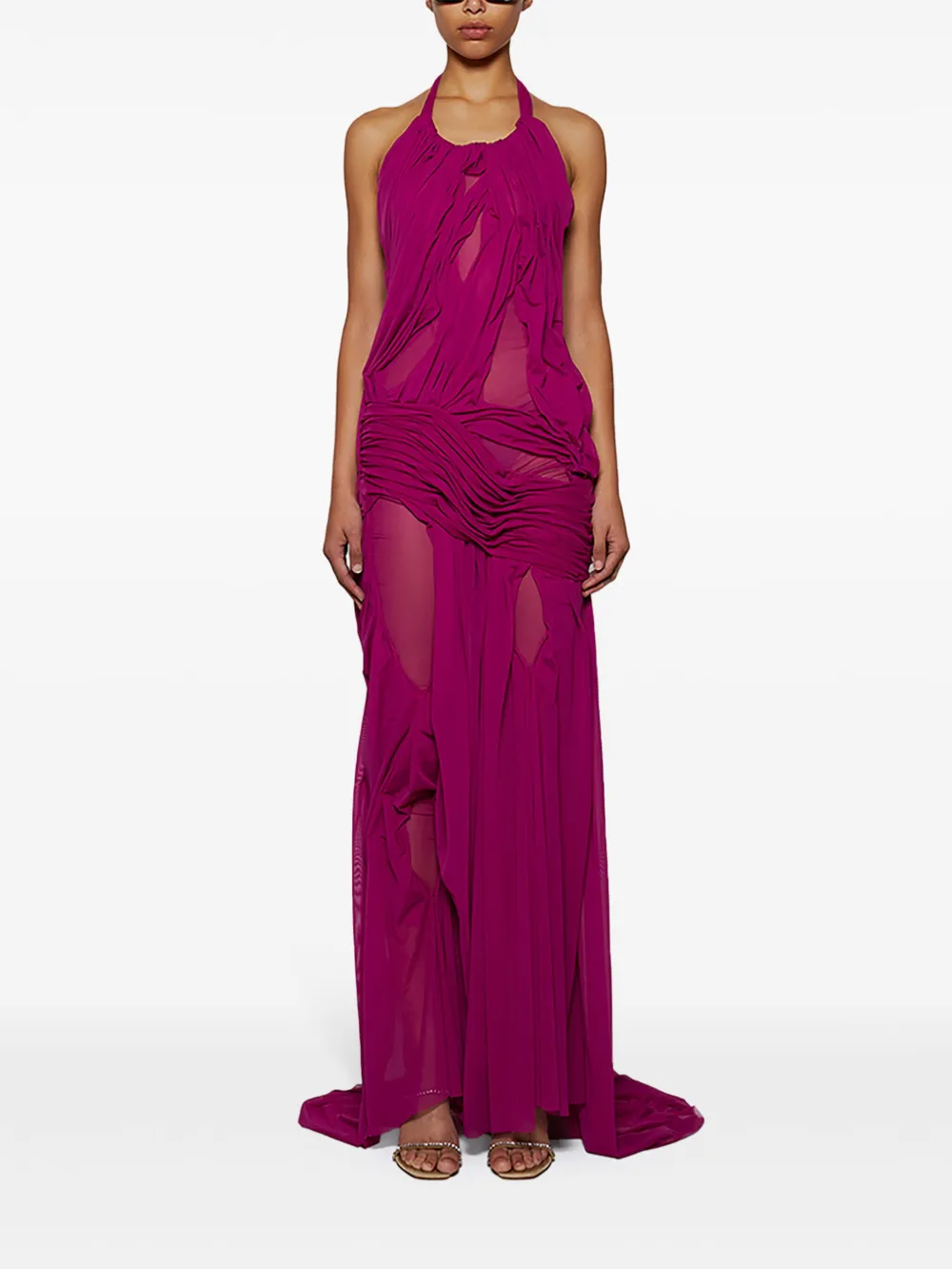 Di Petsa Gedrapeerde halterjurk Roze