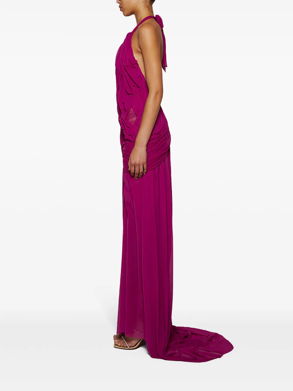 Di Petsa Gedrapeerde halterjurk Roze