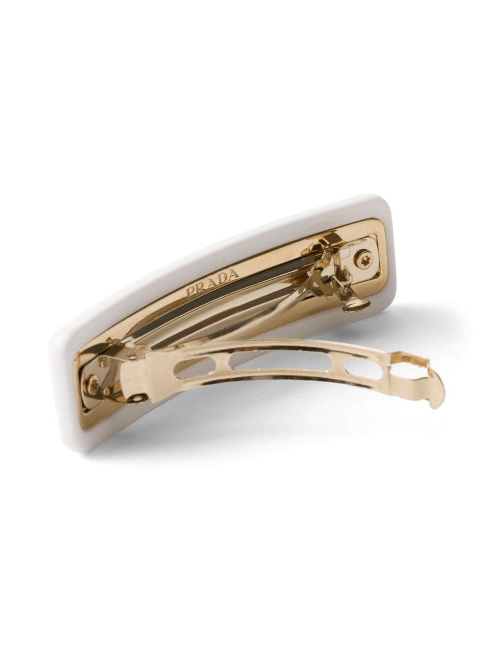 Prada plexiglas and metal hair clip - Wit