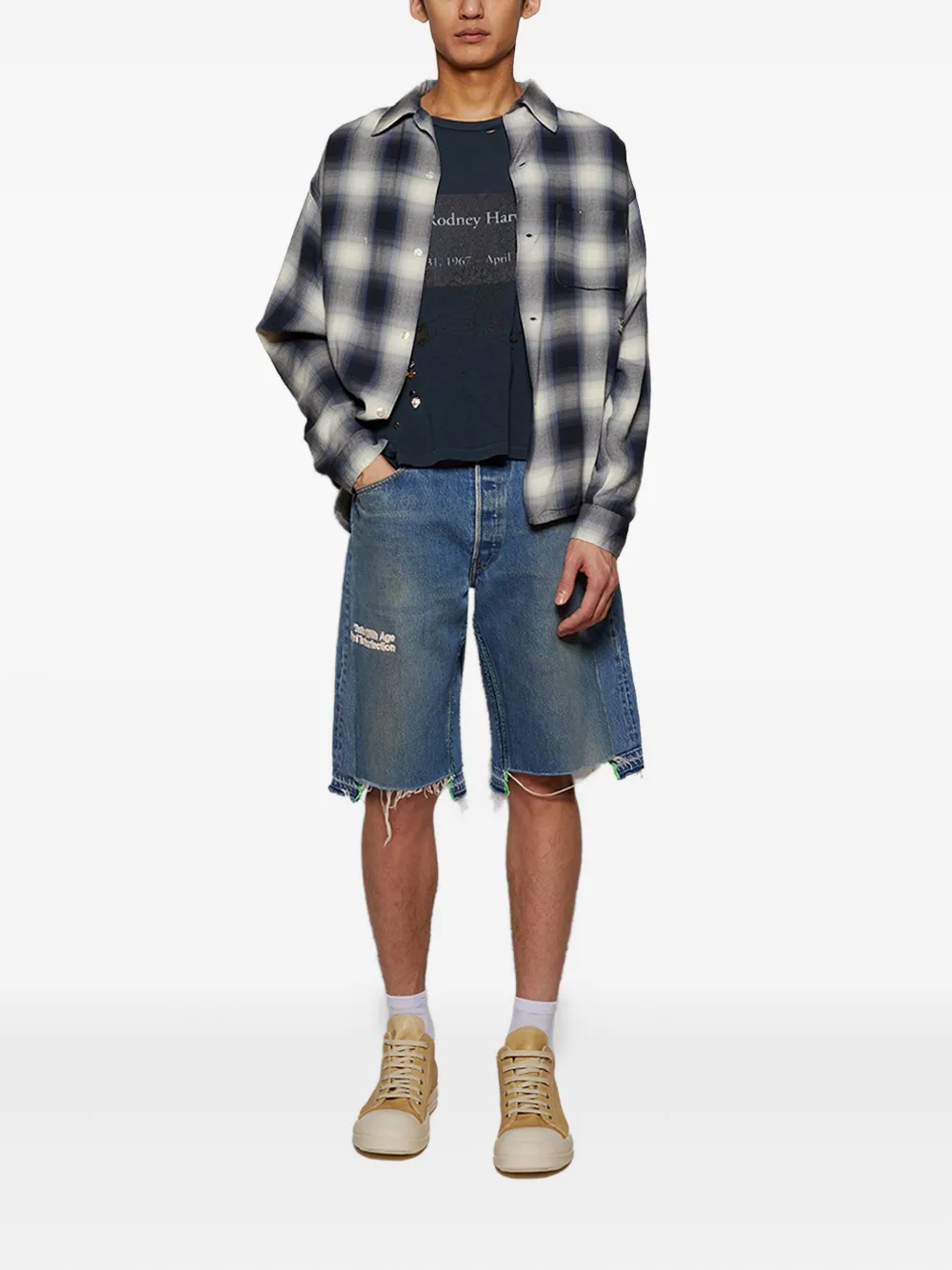 SAINT MXXXXXX check-print shirt - Blauw