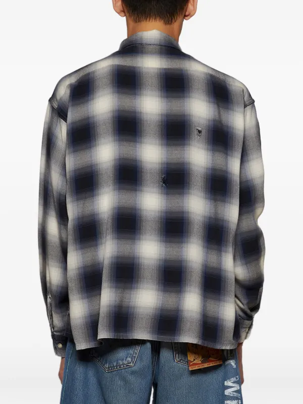 SAINT MXXXXXX チェック シャツ | ブルー | FARFETCH JP