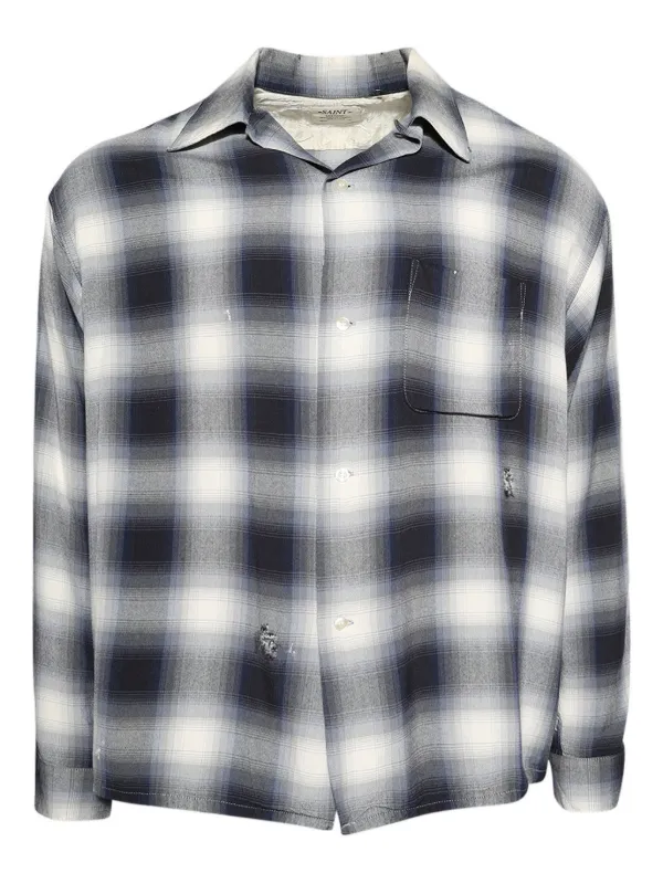 SAINT MXXXXXX チェック シャツ | ブルー | FARFETCH JP