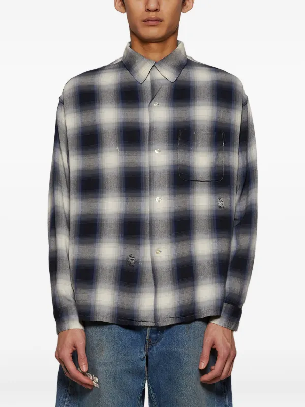 SAINT MXXXXXX 織地　シャツ　チェック柄　Mサイズ SAINT MXXXXXX(セントマイケル) 商品ページ - FRANNEL SHIRT