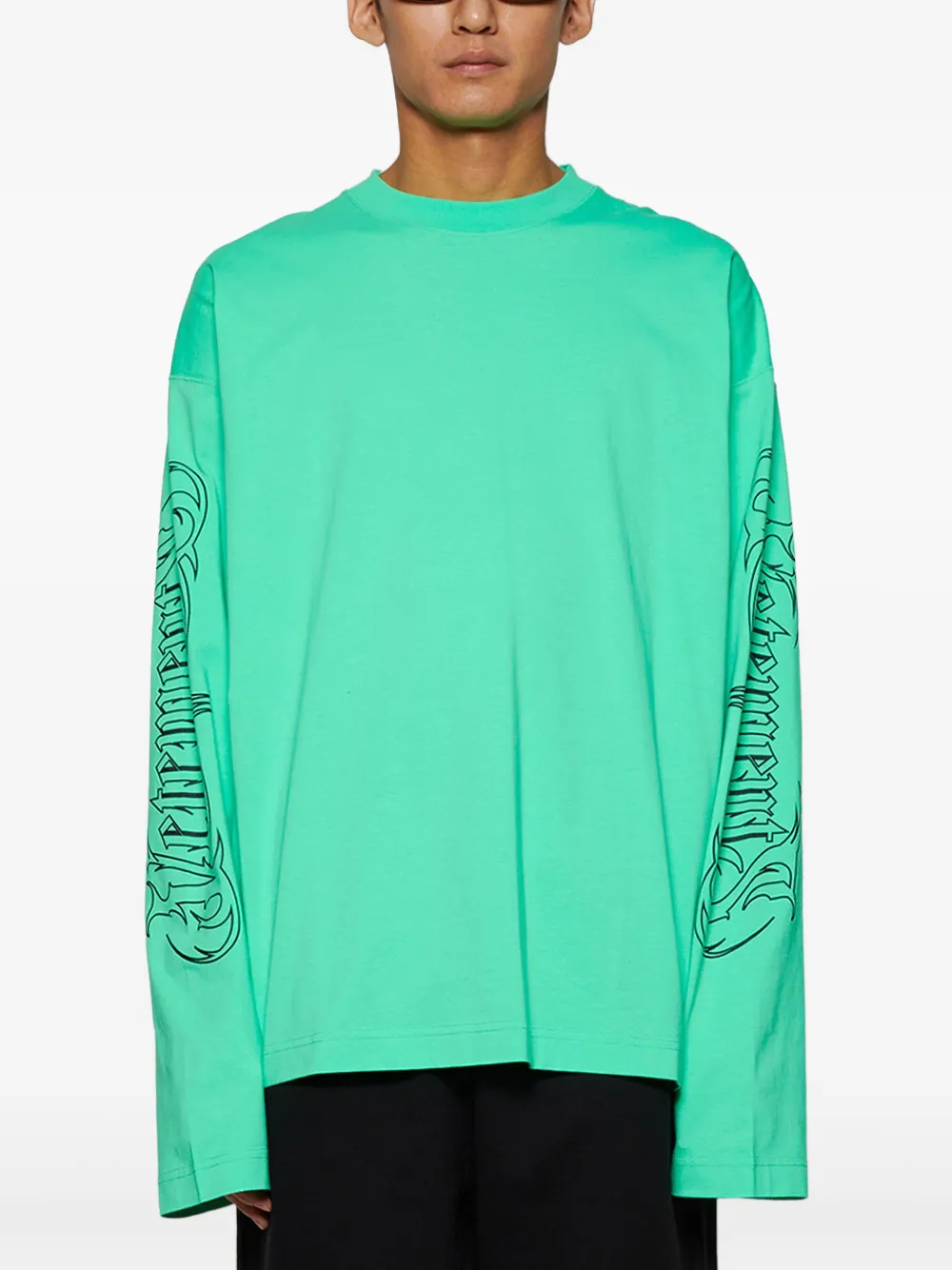 VETEMENTS T-shirt met metallic print Groen