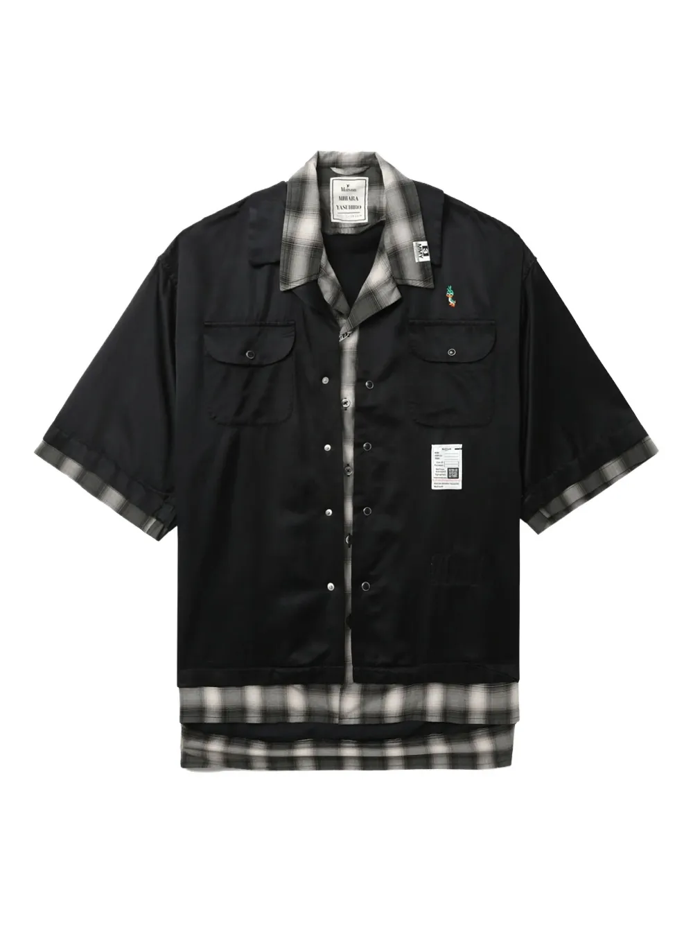 Maison MIHARA YASUHIRO double-layered shirt Zwart