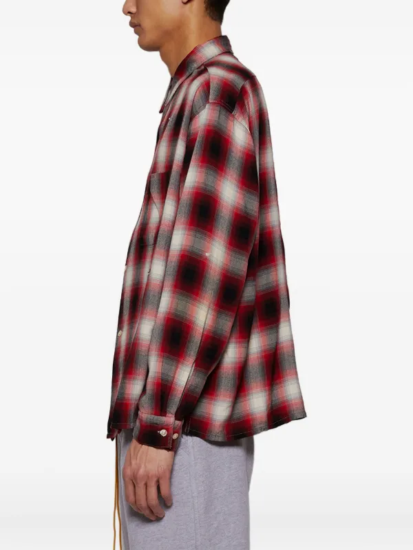 Saint Mxxxxxx チェックシャツ ヴィンテージ加工 レーヨン SAINT MXXXXXX チェック シャツ | レッド | FARFETCH JP