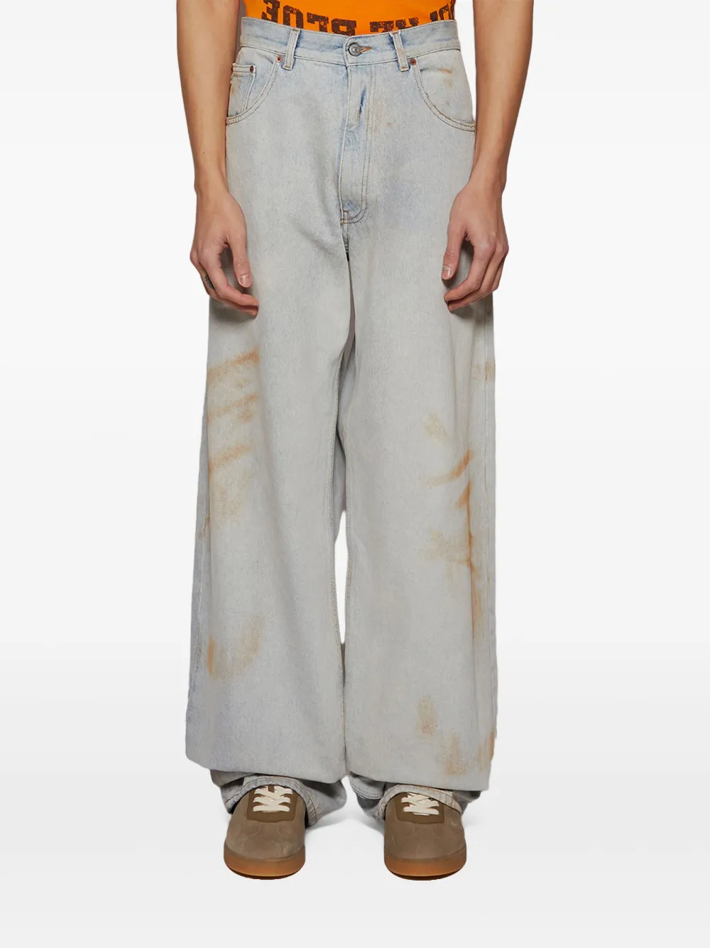 MM6 Maison Margiela Jeans met wijde pijpen Blauw