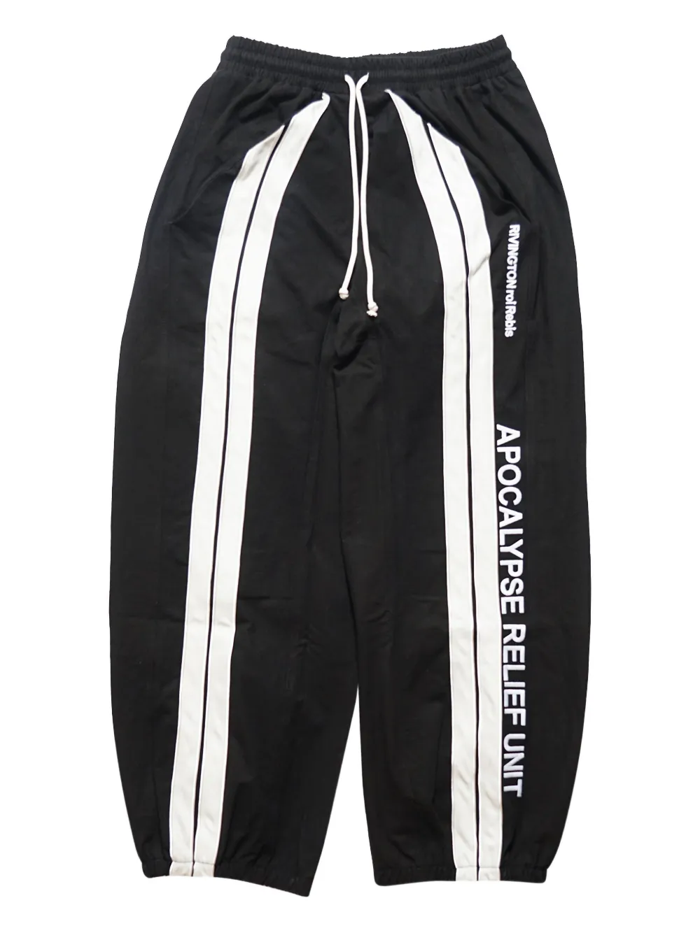 RRR123 text-print track pants | Black | Image 1