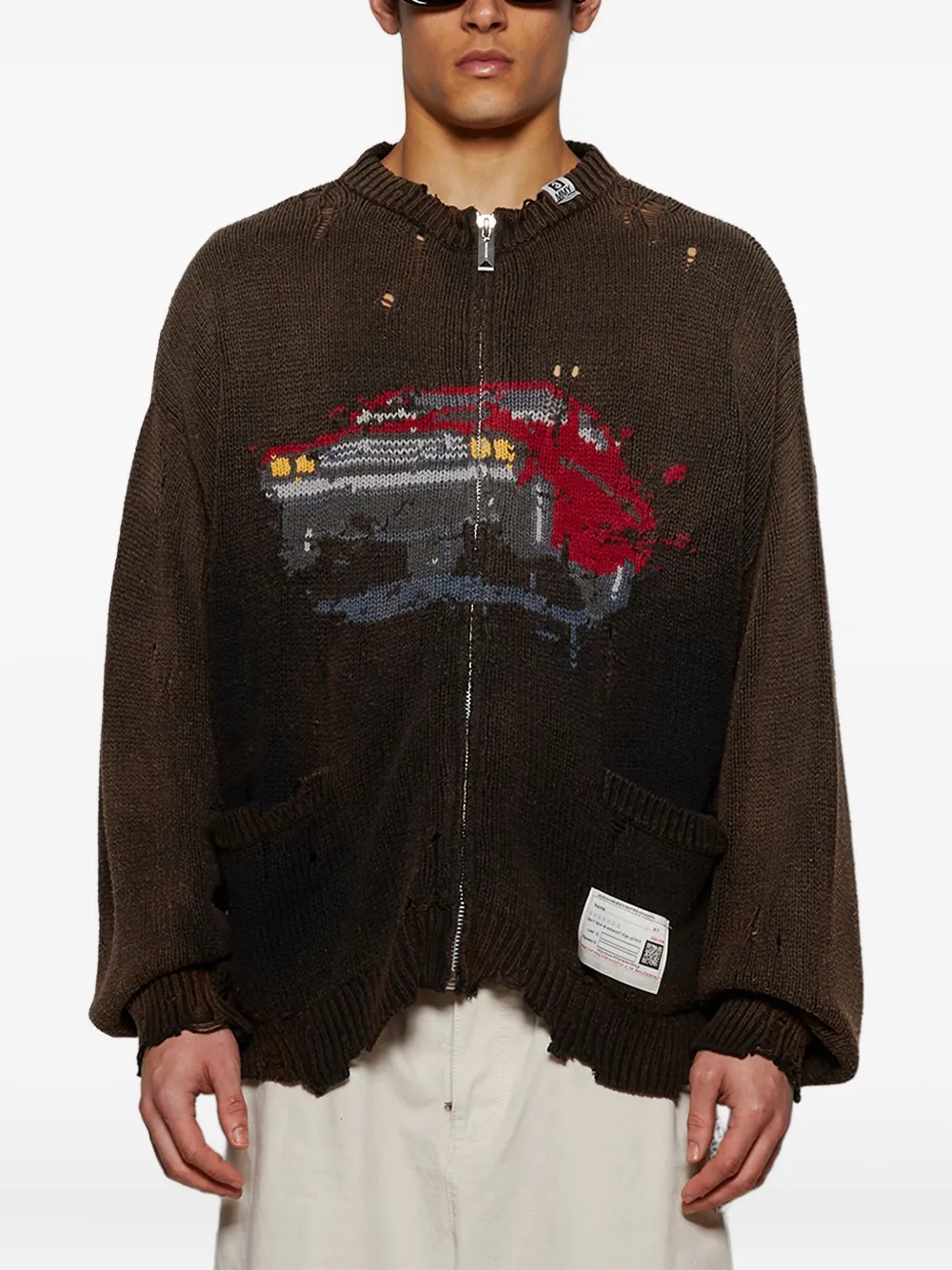 Maison MIHARA YASUHIRO Car gerafeld vest Bruin