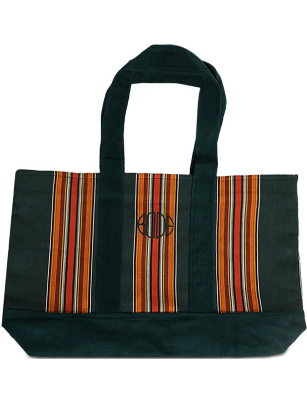 Parakeet stripe-pattern tote bag