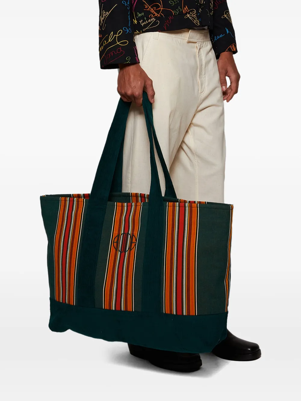 BODE Parakeet gestreepte shopper PARAKEET STRIPE TOTE