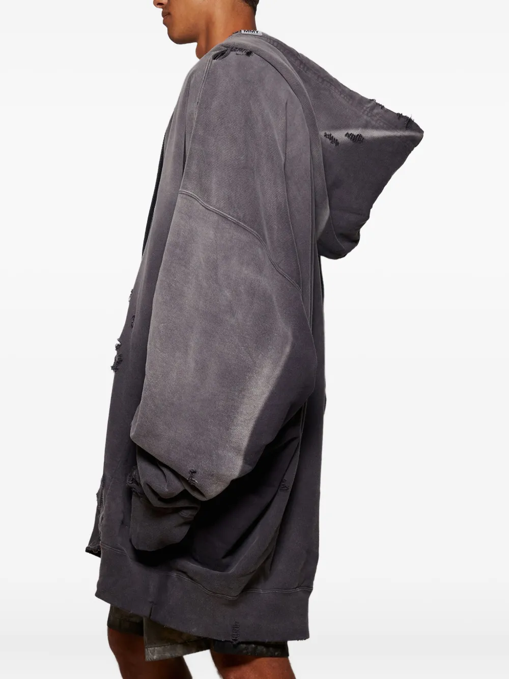 Maison MIHARA YASUHIRO Gerafelde hoodie Zwart