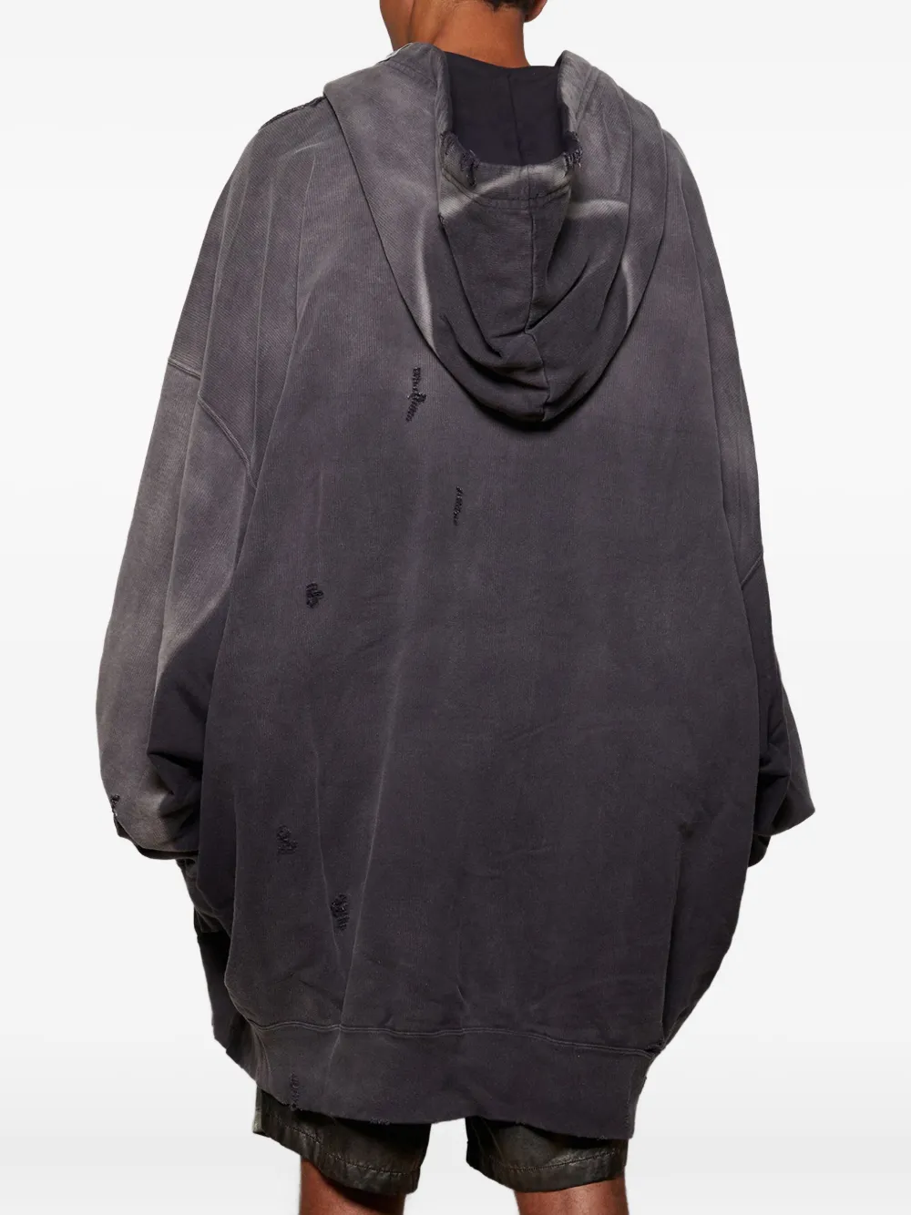 Maison MIHARA YASUHIRO Gerafelde hoodie Zwart