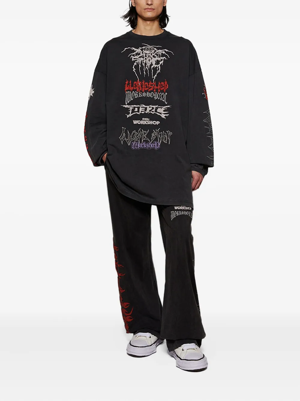 032c Telepresence broek met grafische print - Zwart