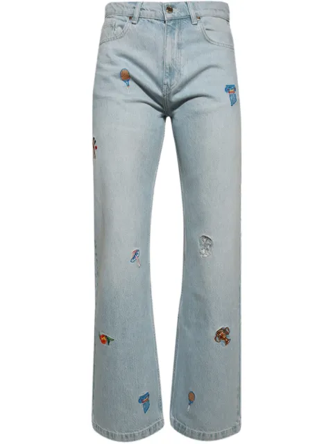 Casablanca embroidered wide-leg jeans