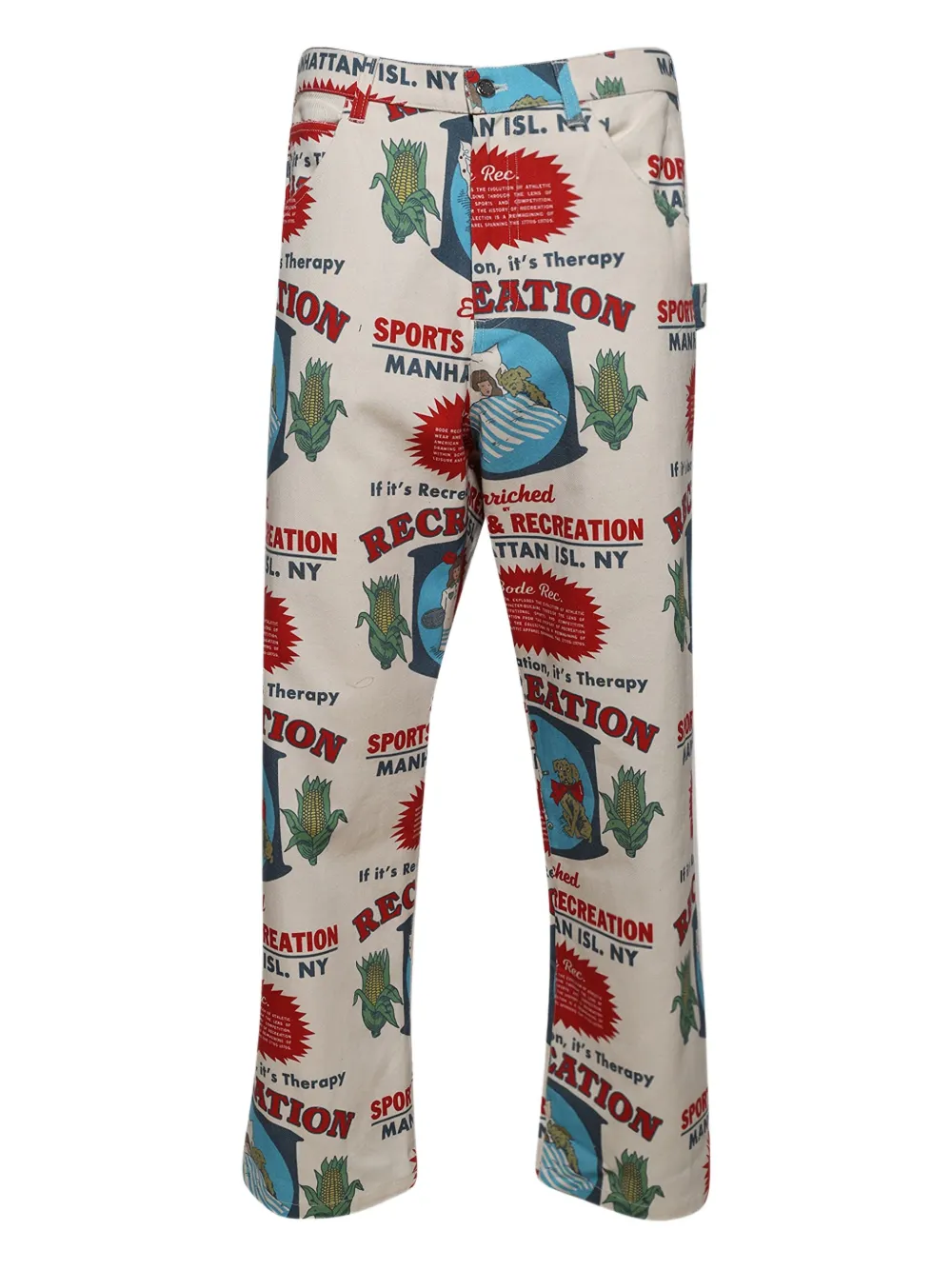 BODE pantalones con estampado gráfico | blanco | Image 1