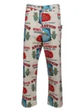 BODE graphic-print trousers - White