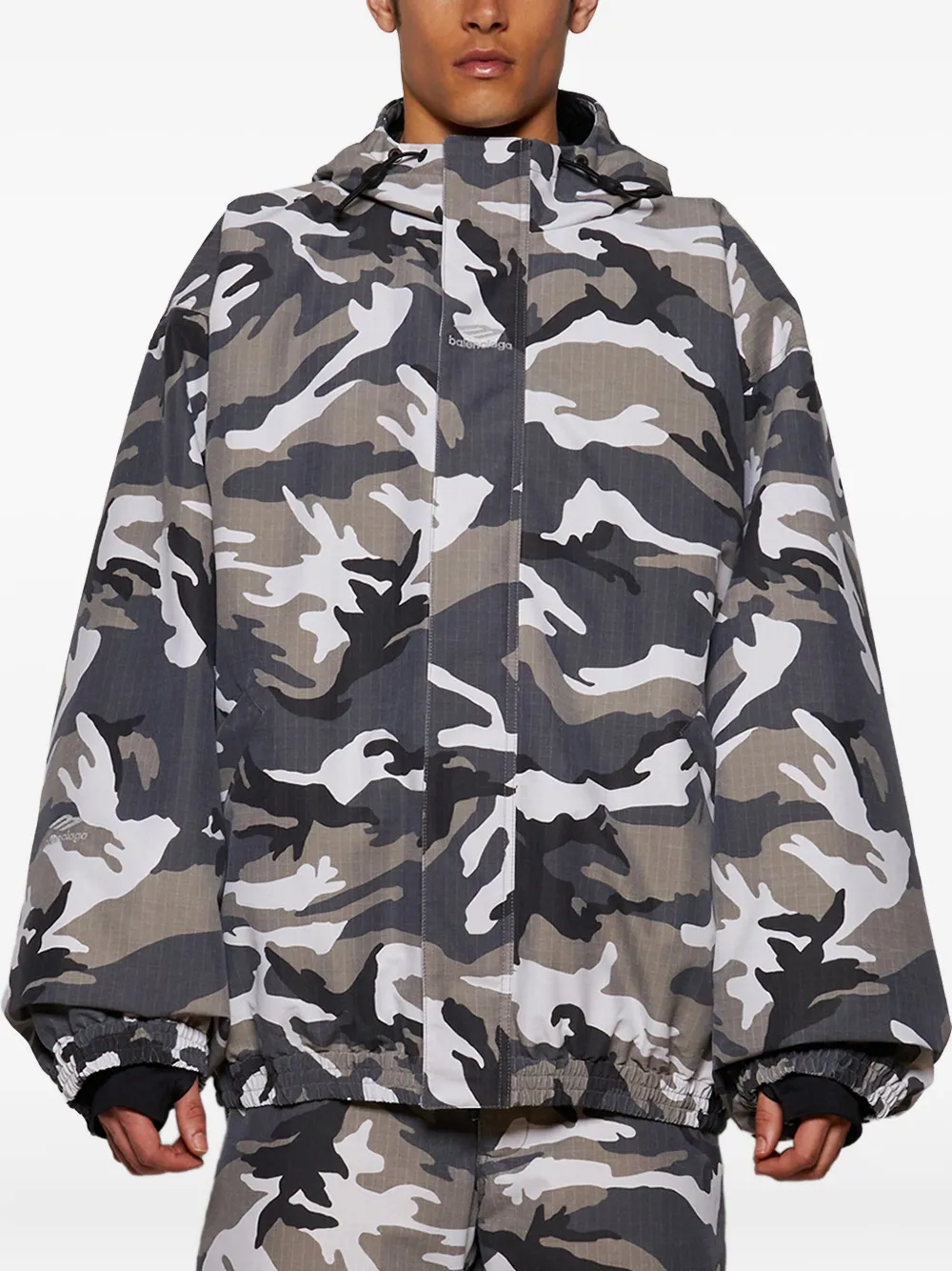 Balenciaga Ski-jack met camouflageprint Grijs