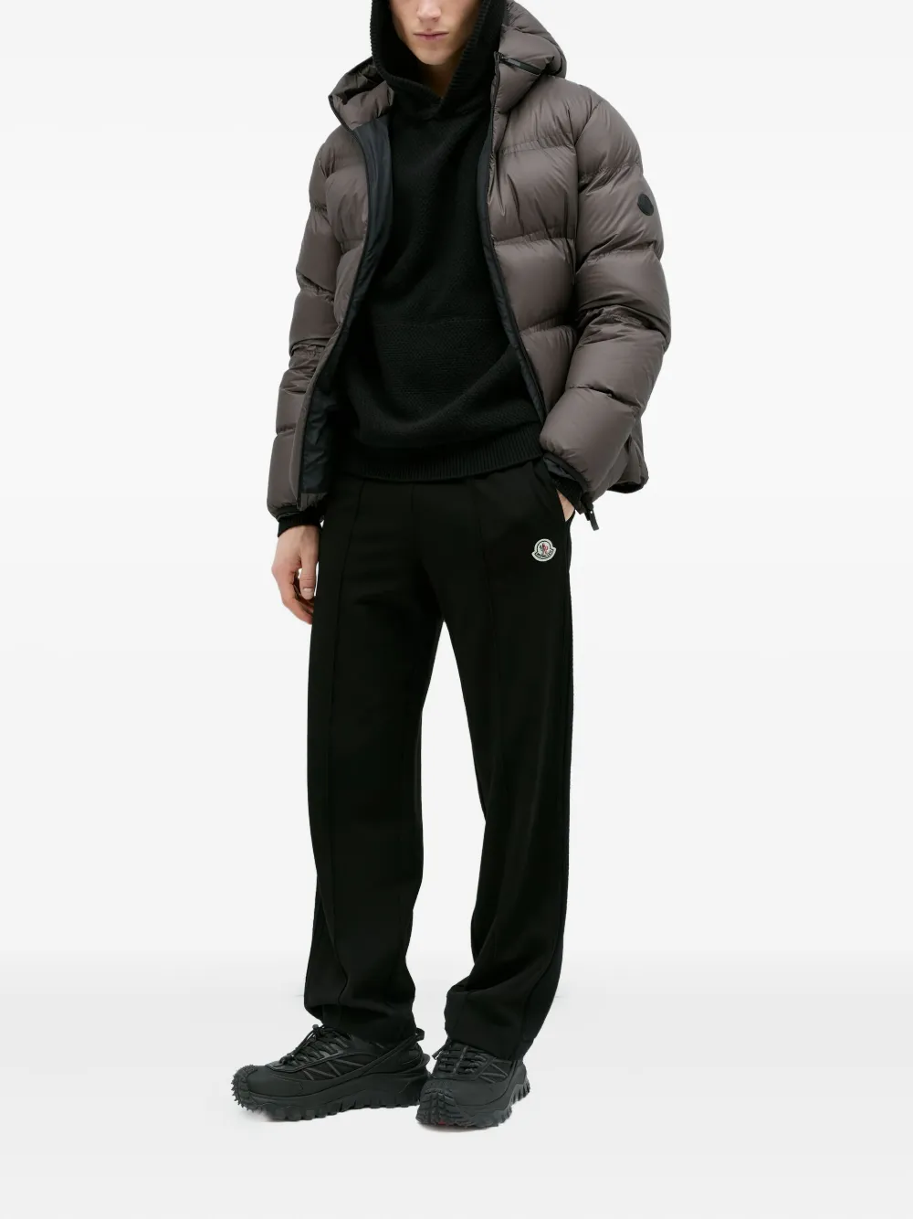 Moncler Wollen hoodie Zwart