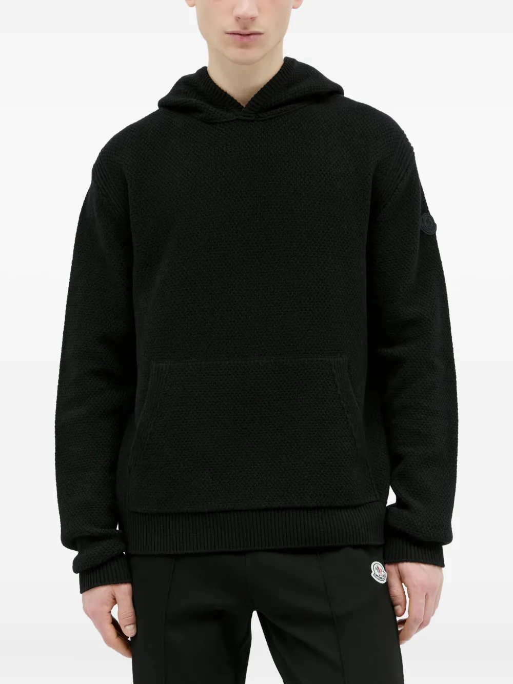 Moncler Wollen hoodie Zwart
