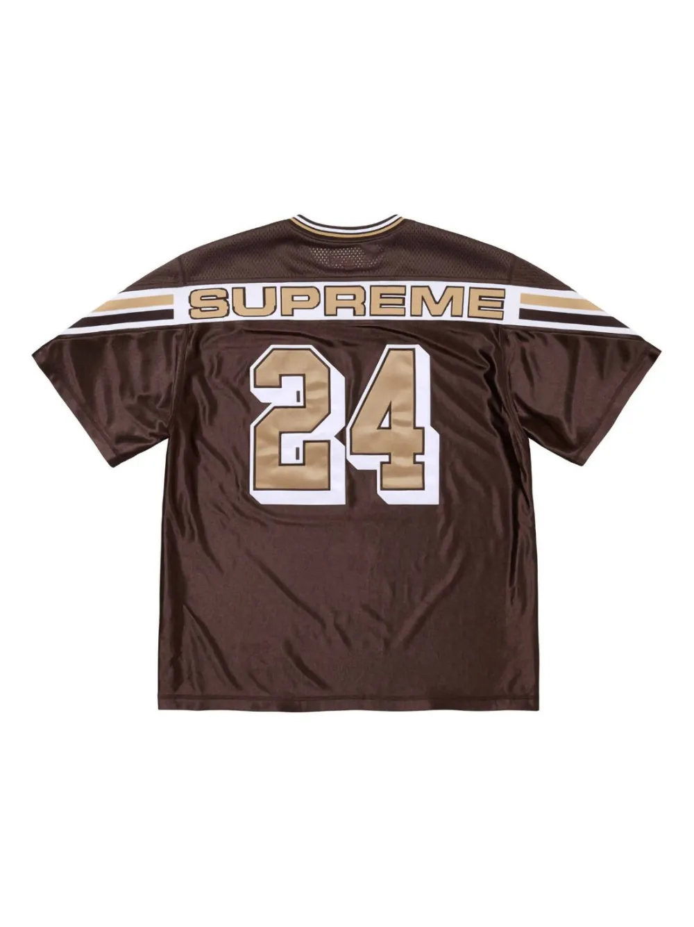 Supreme Geribbelde football jersey met jacquard - Bruin