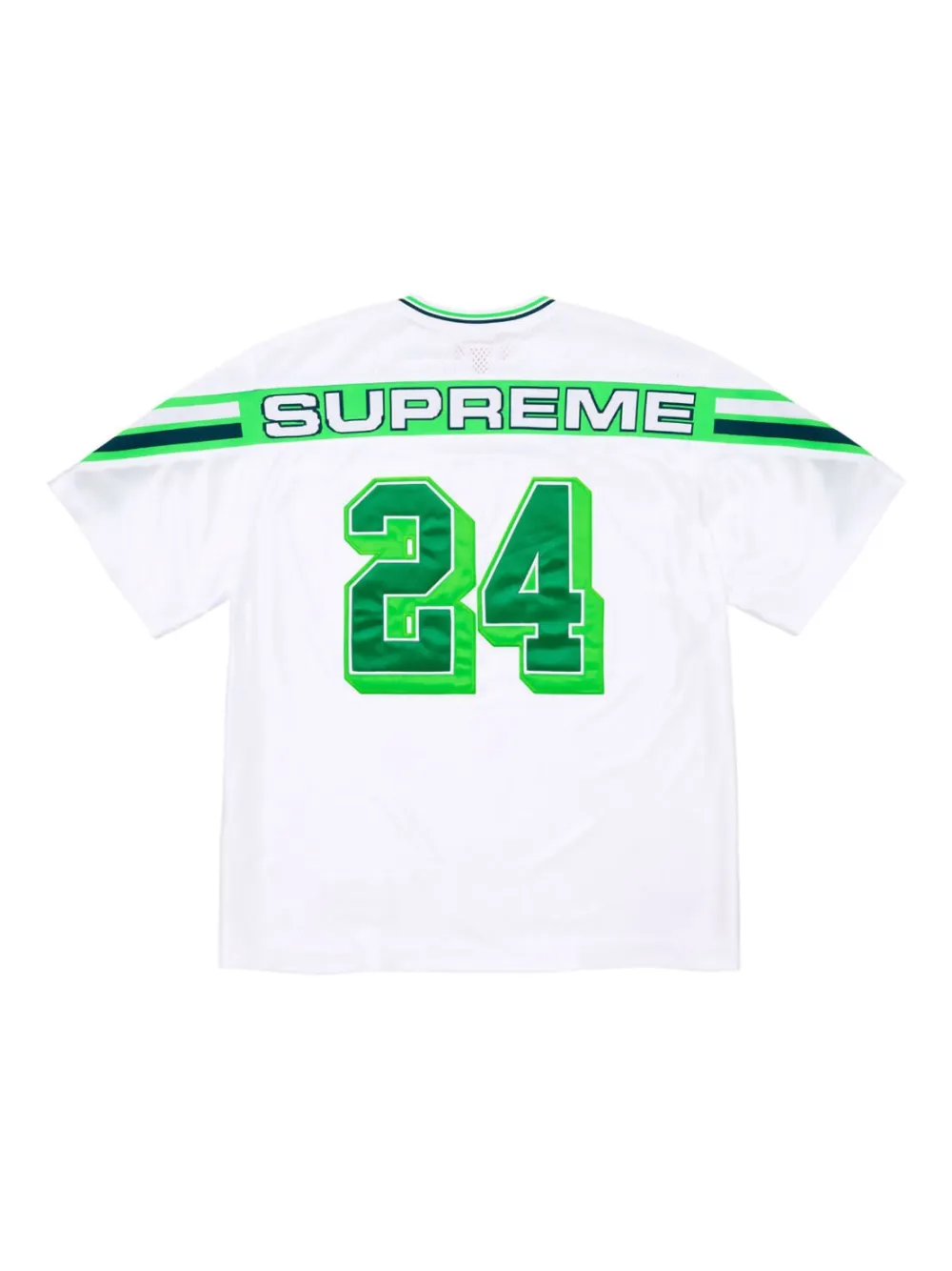 Supreme Geribbelde football jersey met jacquard - Wit