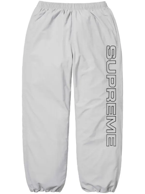Supreme Spellout-embroidered Track Pants | Grey | FARFETCH