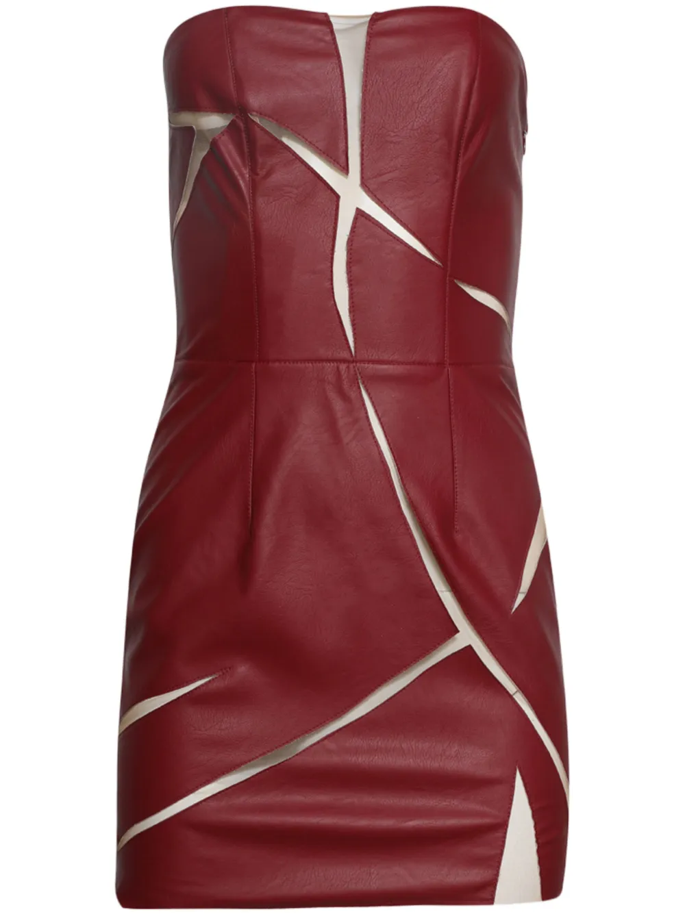 Di Petsa Mesh-detail Mini Dress In Brown