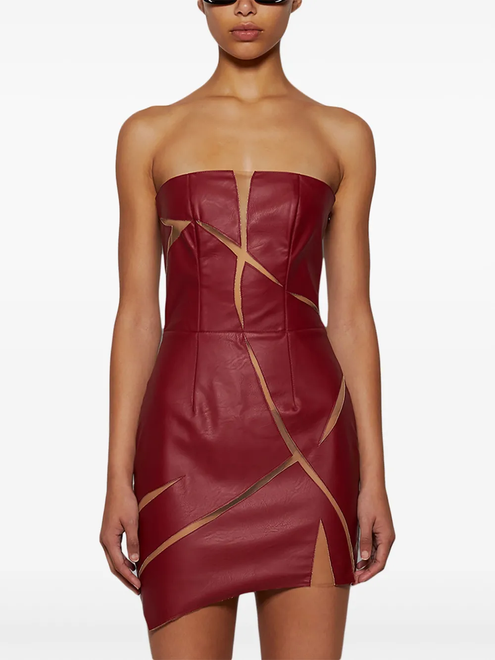 Di Petsa Mini-jurk met mesh detail Rood