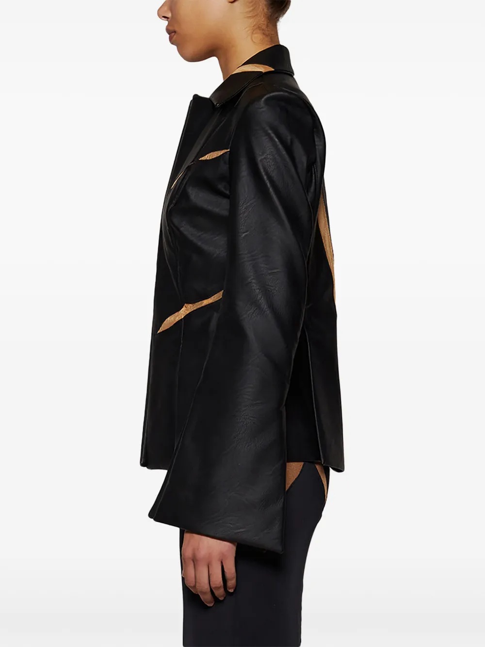 Di Petsa Broken gebarsten blazer Zwart