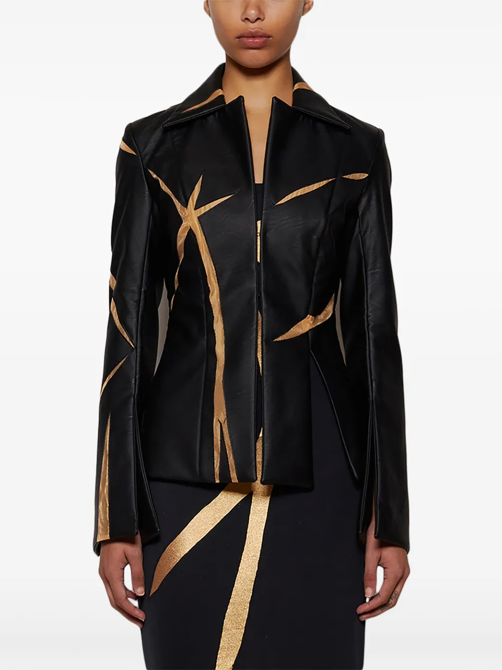 Di Petsa Broken gebarsten blazer Zwart