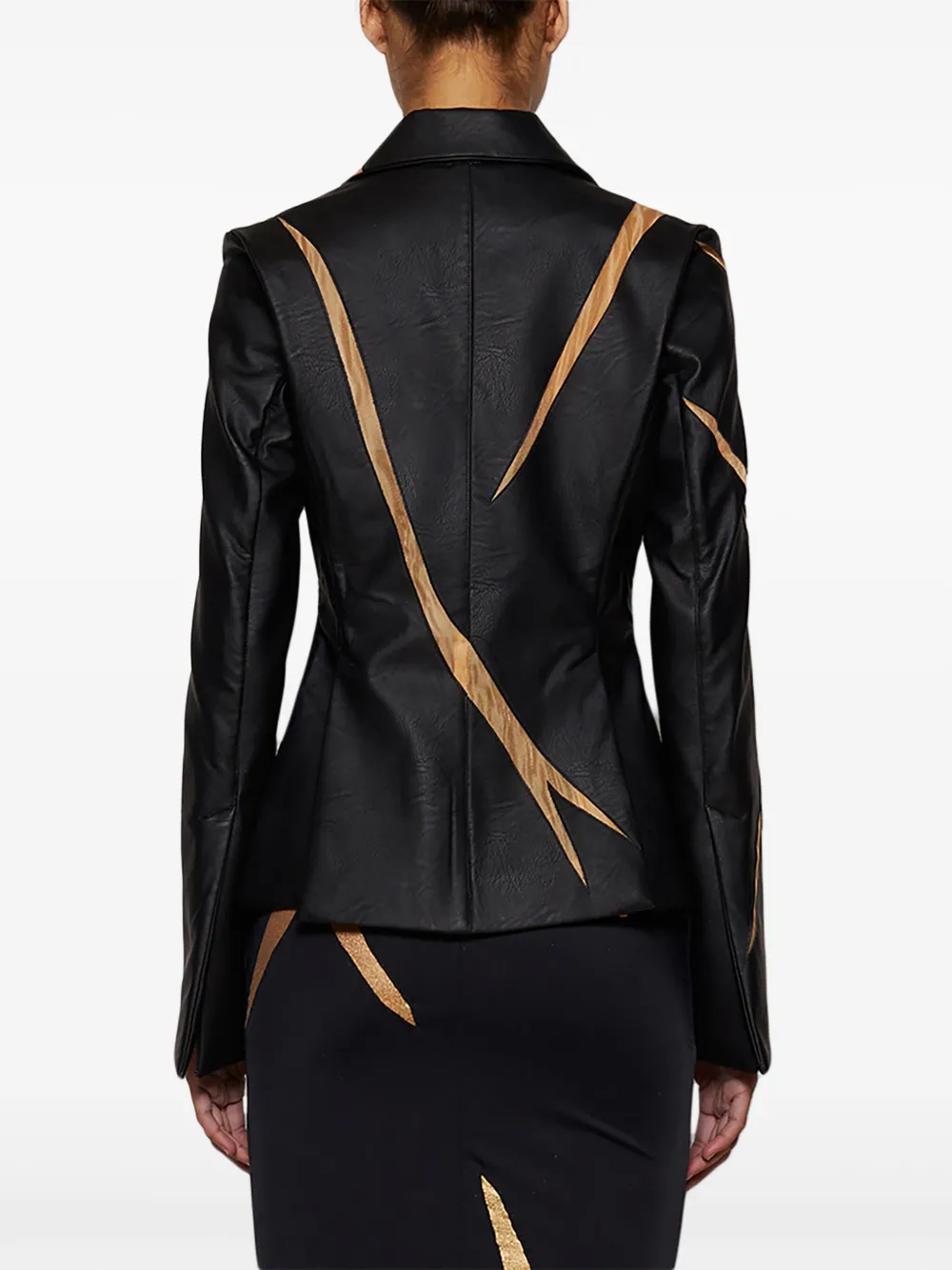 Di Petsa Broken gebarsten blazer Zwart