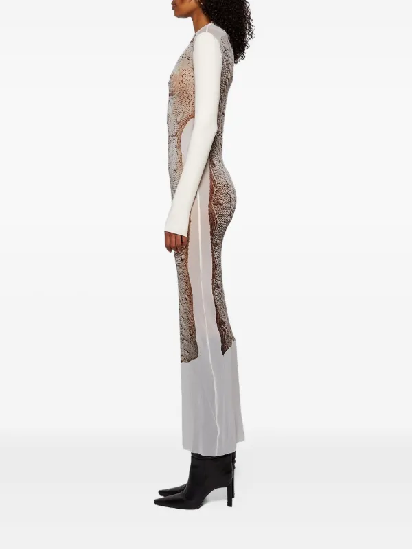 Jean Paul Gaultier Madonna-knit Mesh Dress | White | FARFETCH