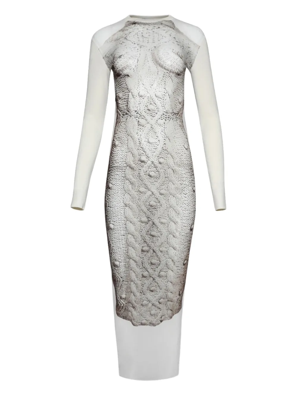Jean Paul Gaultier Madonna-knit mesh dress Wit