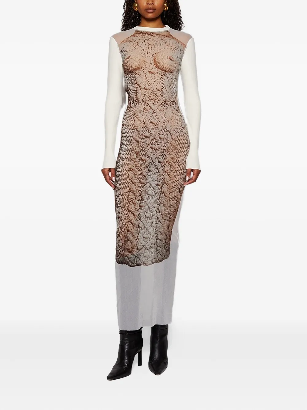 Jean Paul Gaultier Madonna-knit mesh dress Wit