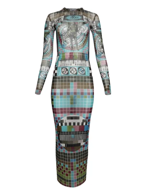 Jean Paul Gaultier Mire-printed mesh dress