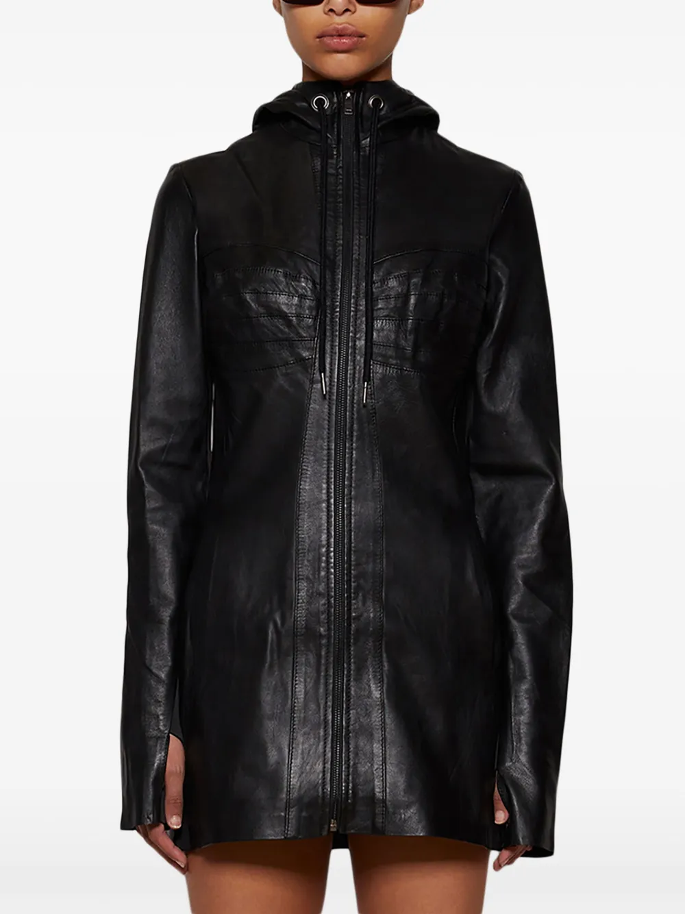 Natasha Zinko Leren mini-jurk Zwart