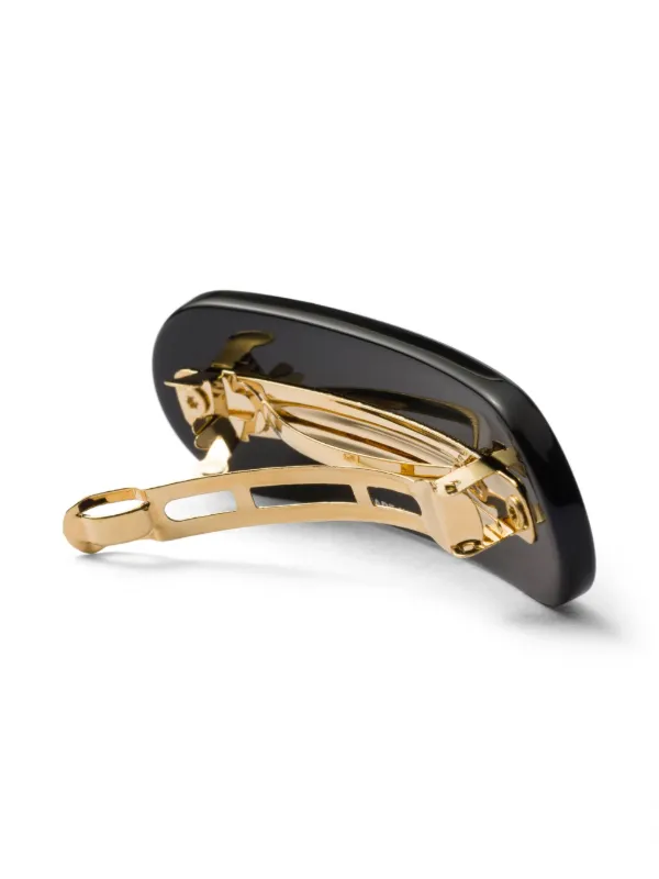 Prada triangle-logo Hair Clip | Black | FARFETCH display picture 3