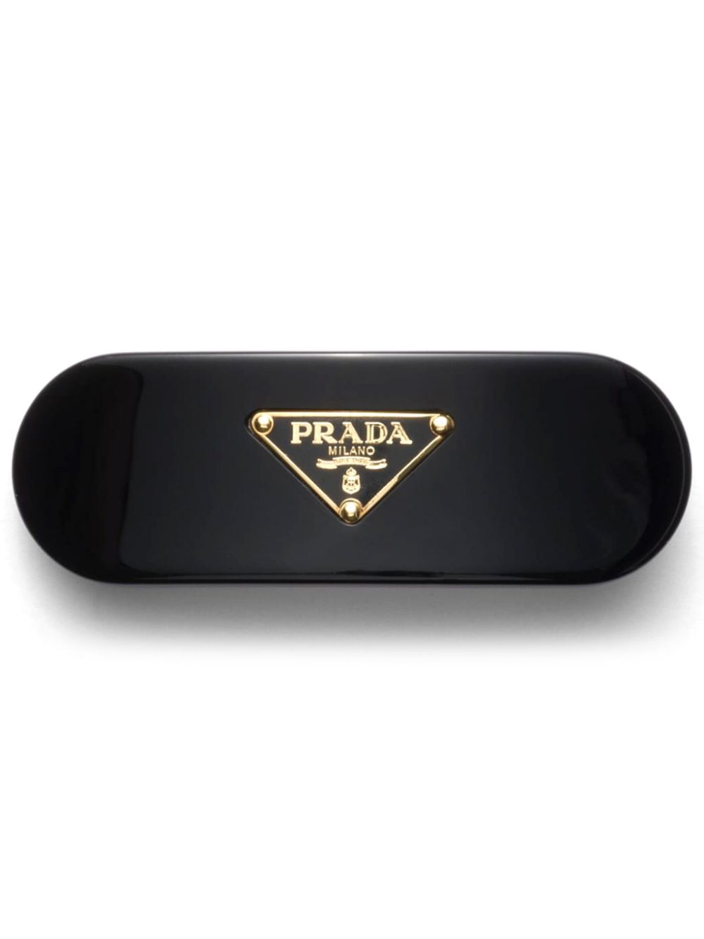 Prada triangle-logo hair clip – Black